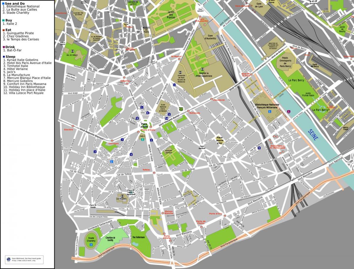 Χάρτης του 13ου διαμερίσματος του Παρισιού