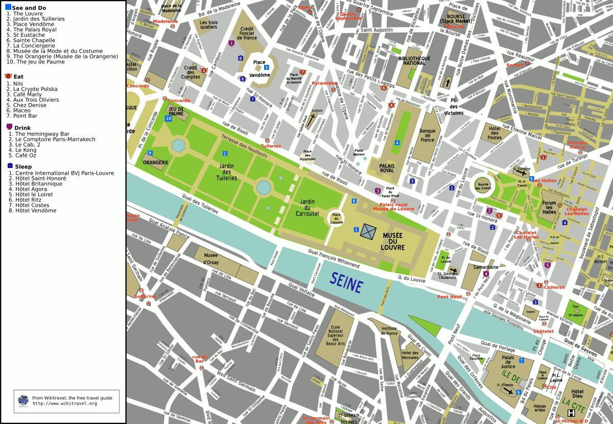 Χάρτης του 1ου δημοτικού διαμερίσματος του Παρισιού