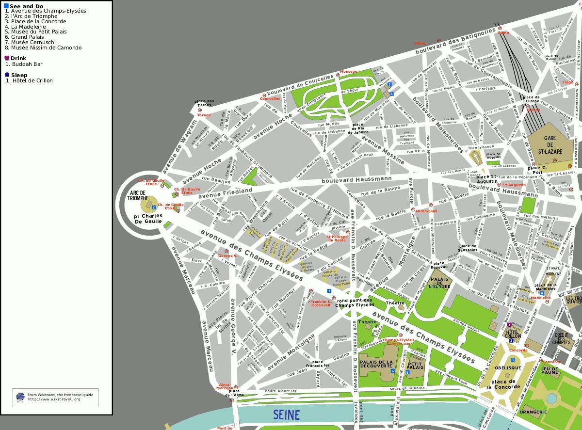 Εμφάνιση χάρτη 8ο διαμέρισμα του Παρισιού