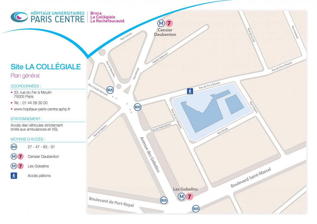 Χάρτης της La Collégiale νοσοκομείο