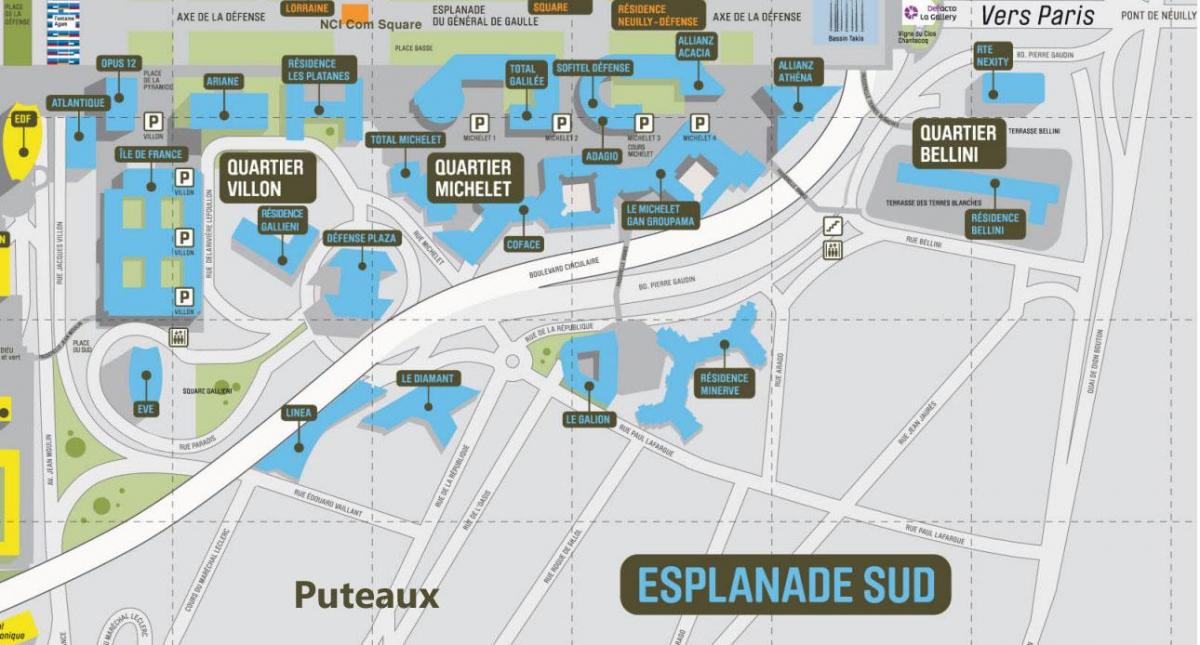 Χάρτης της La Défense Esplanade South