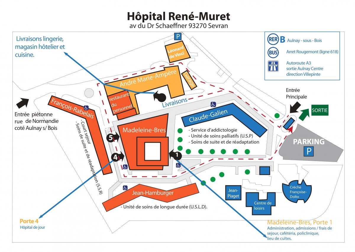 Χάρτης της René-Muret νοσοκομείο