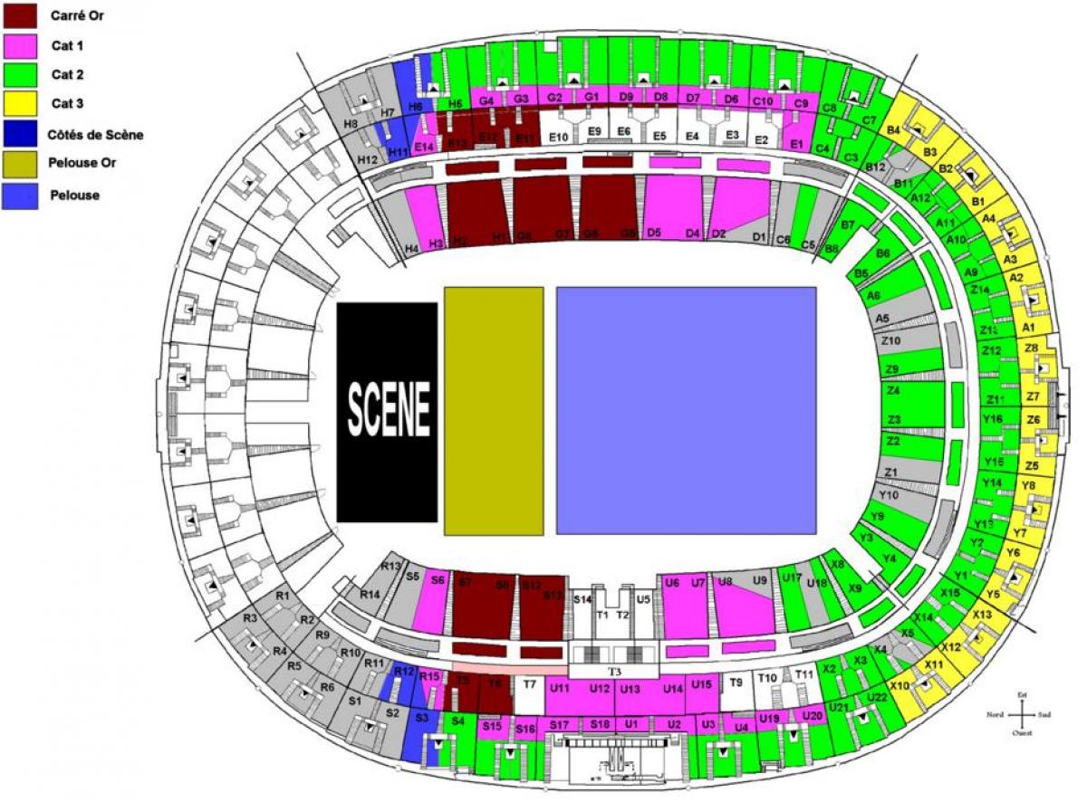 Χάρτης της Stade de France Συναυλία