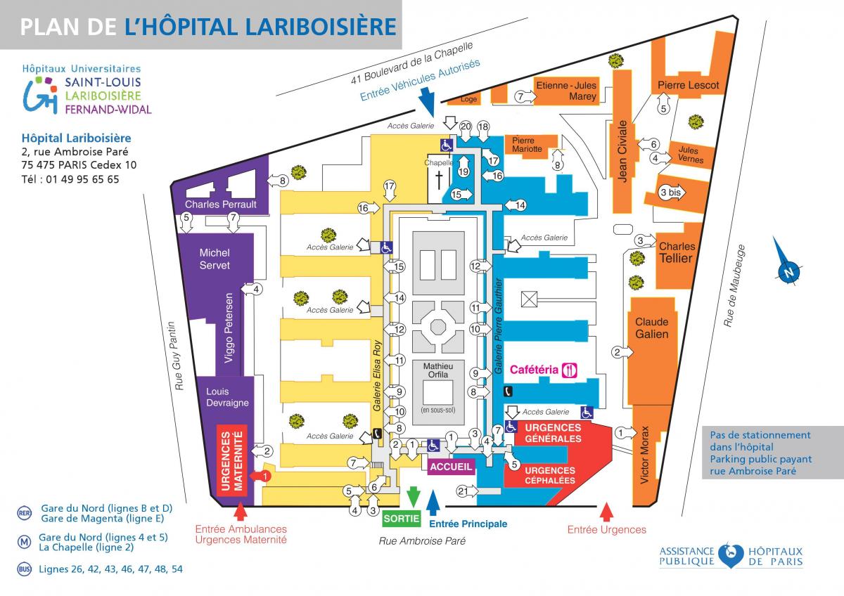 Εμφάνιση χάρτη νοσοκομείο Lariboisiere