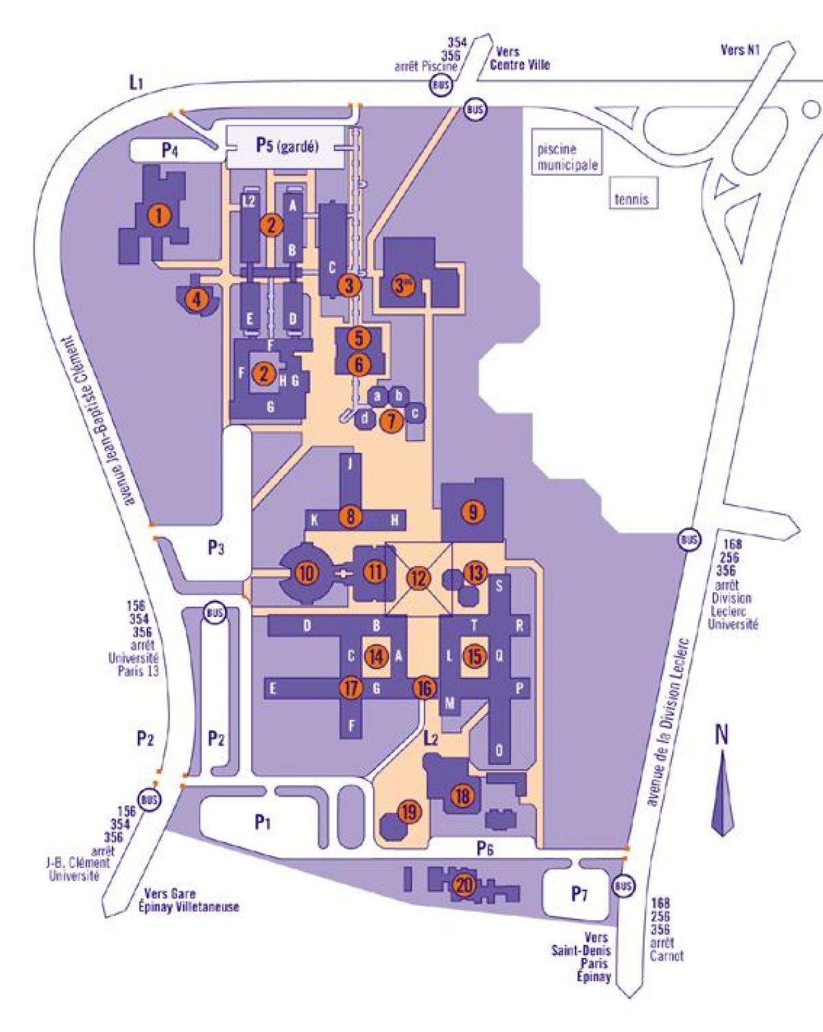 Χάρτης του Πανεπιστημίου Paris 13