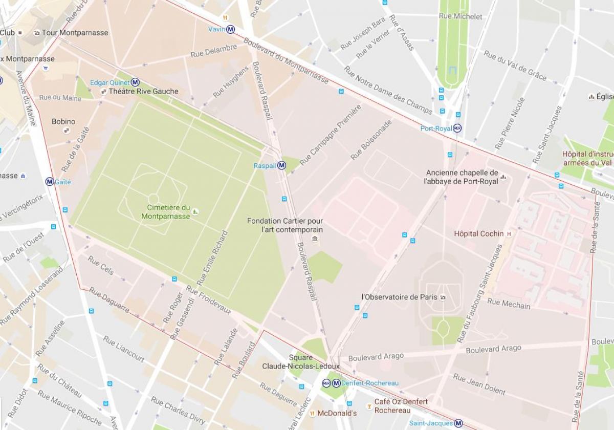 Χάρτης της Περιοχής Montparnasse