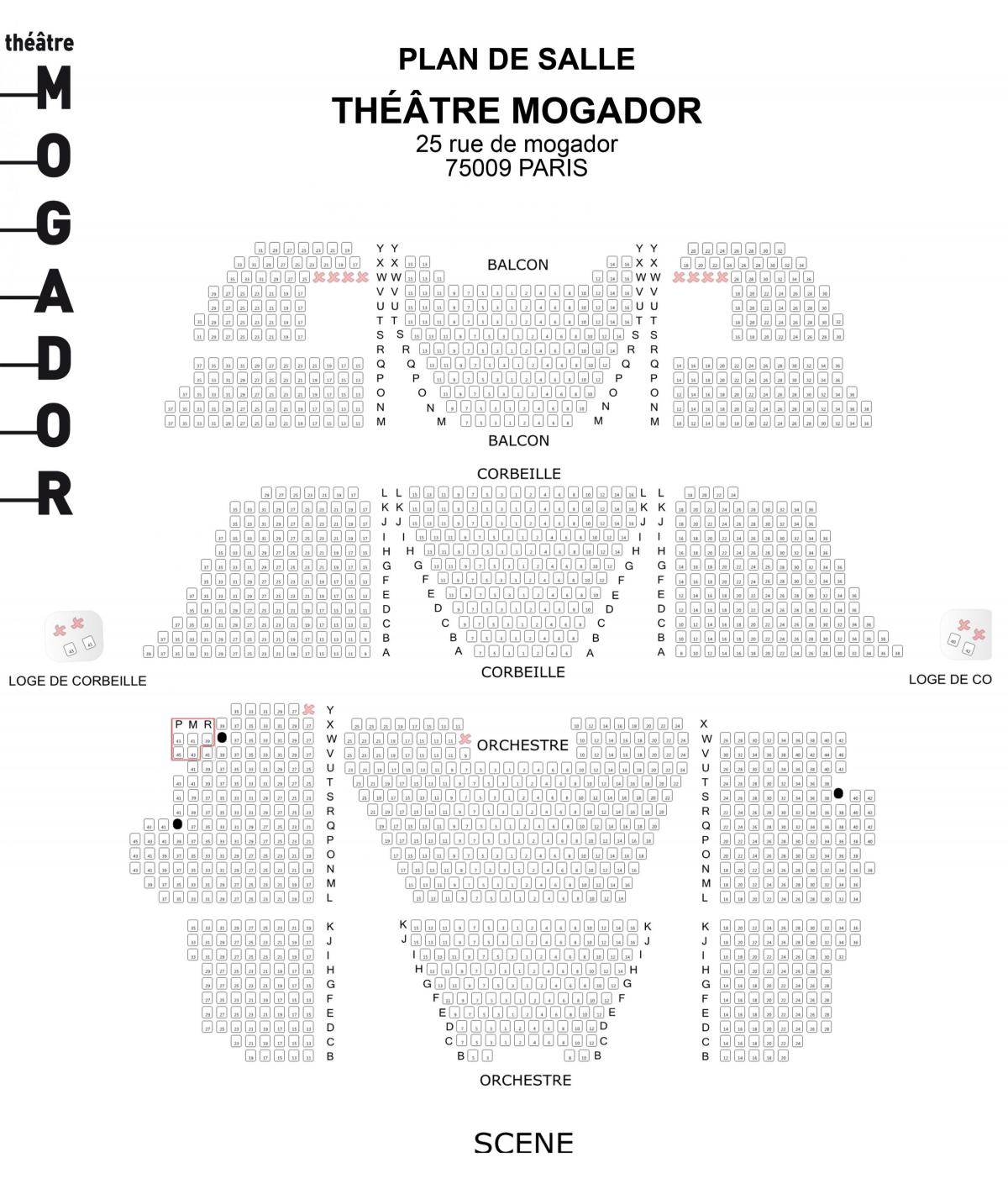 Χάρτης της Στο Θέατρο Mogador