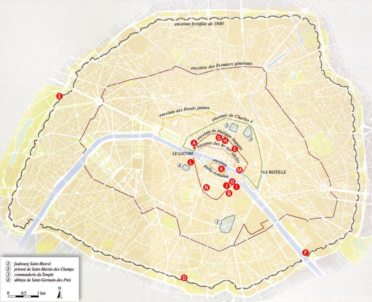 Χάρτης των τειχών της Πόλης του Παρισιού