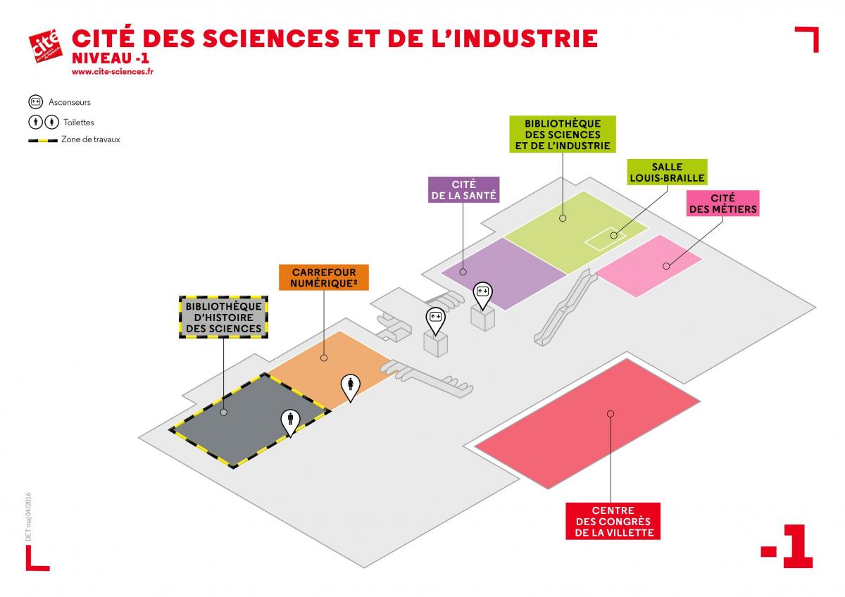 Χάρτης της Cité des Sciences et de l'industrie, Επίπεδο -1