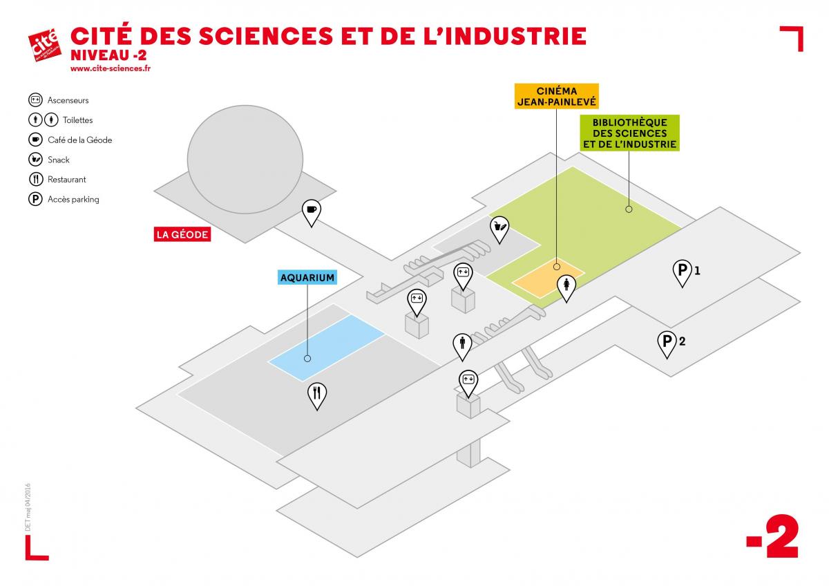 Χάρτης της Cité des Sciences et de l'industrie Επίπεδο -2