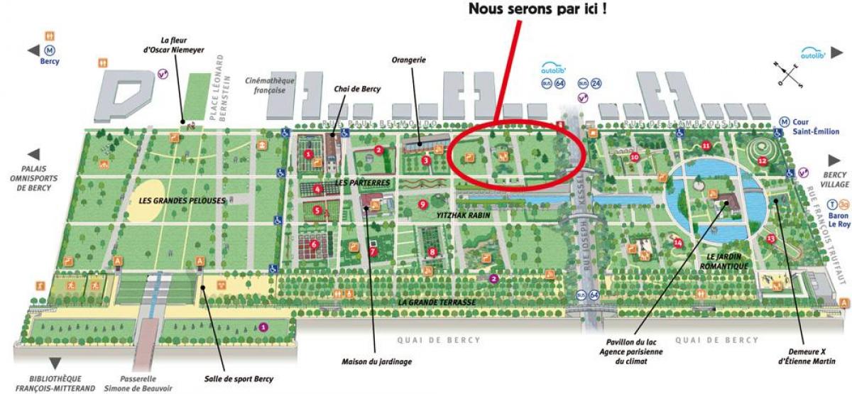 Χάρτης του Parc de Bercy