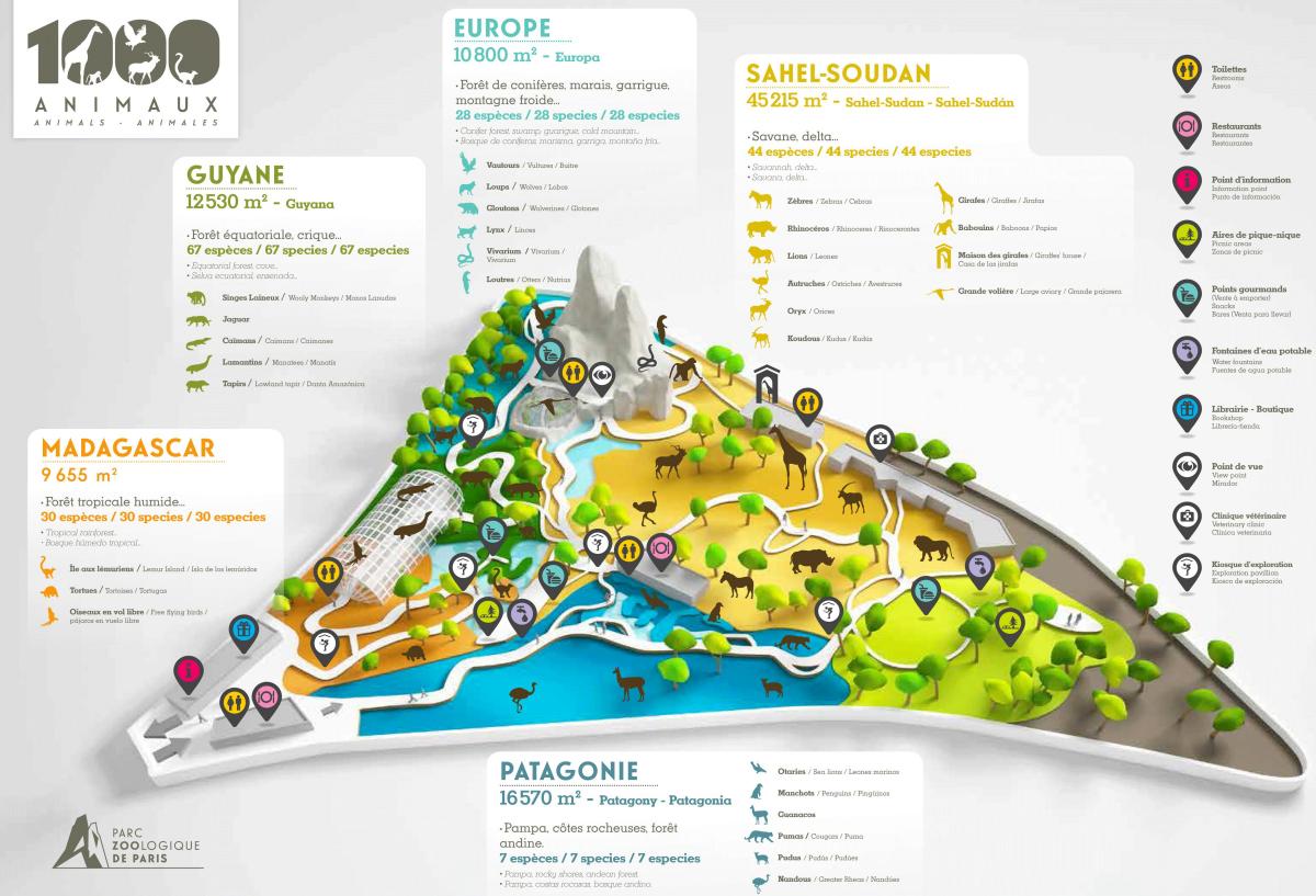 Χάρτης του Παρισιού Zoological Park