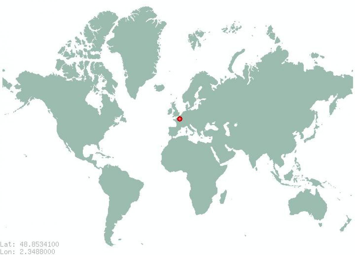 Χάρτης του παρισιού στον Παγκόσμιο χάρτη