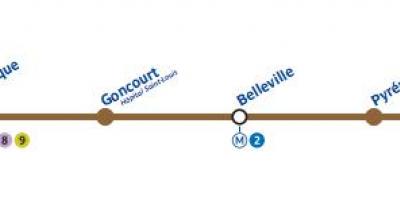 Χάρτης του Παρισιού, το μετρό γραμμή 11