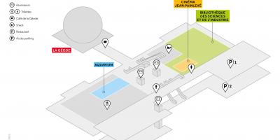 Χάρτης της Cité des Sciences et de l'industrie Επίπεδο -2