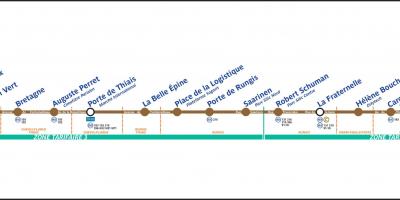 Χάρτης του μετρό Τραμ T7