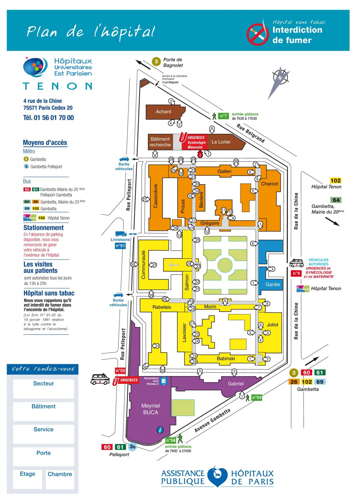Χάρτης από: νοσοκομείο Tenon