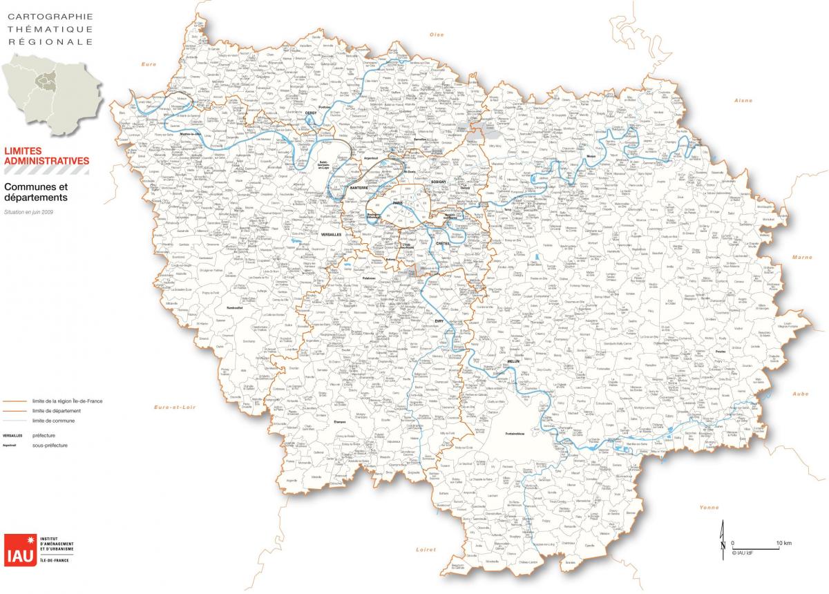Χάρτης της Ile-de-France