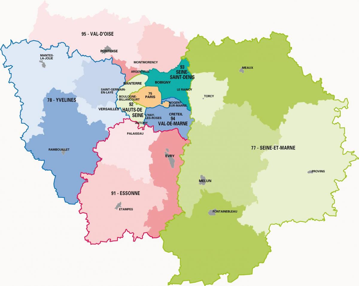 Χάρτης της région parisienne