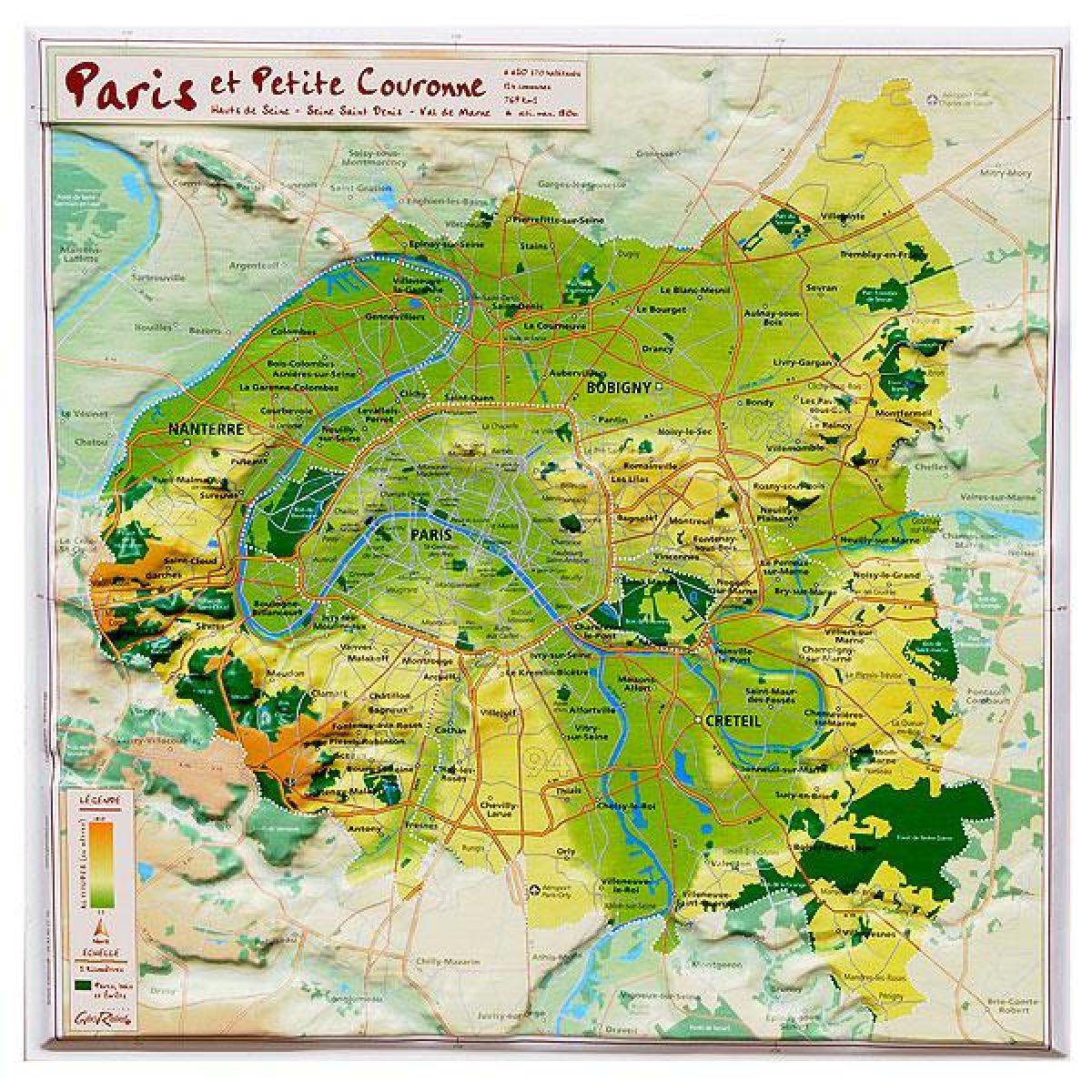 Χάρτης της ανακούφισης του Παρισιού