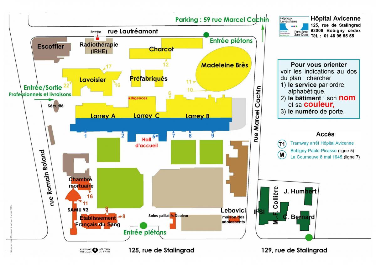 Χάρτης του νοσοκομείου Avicenne