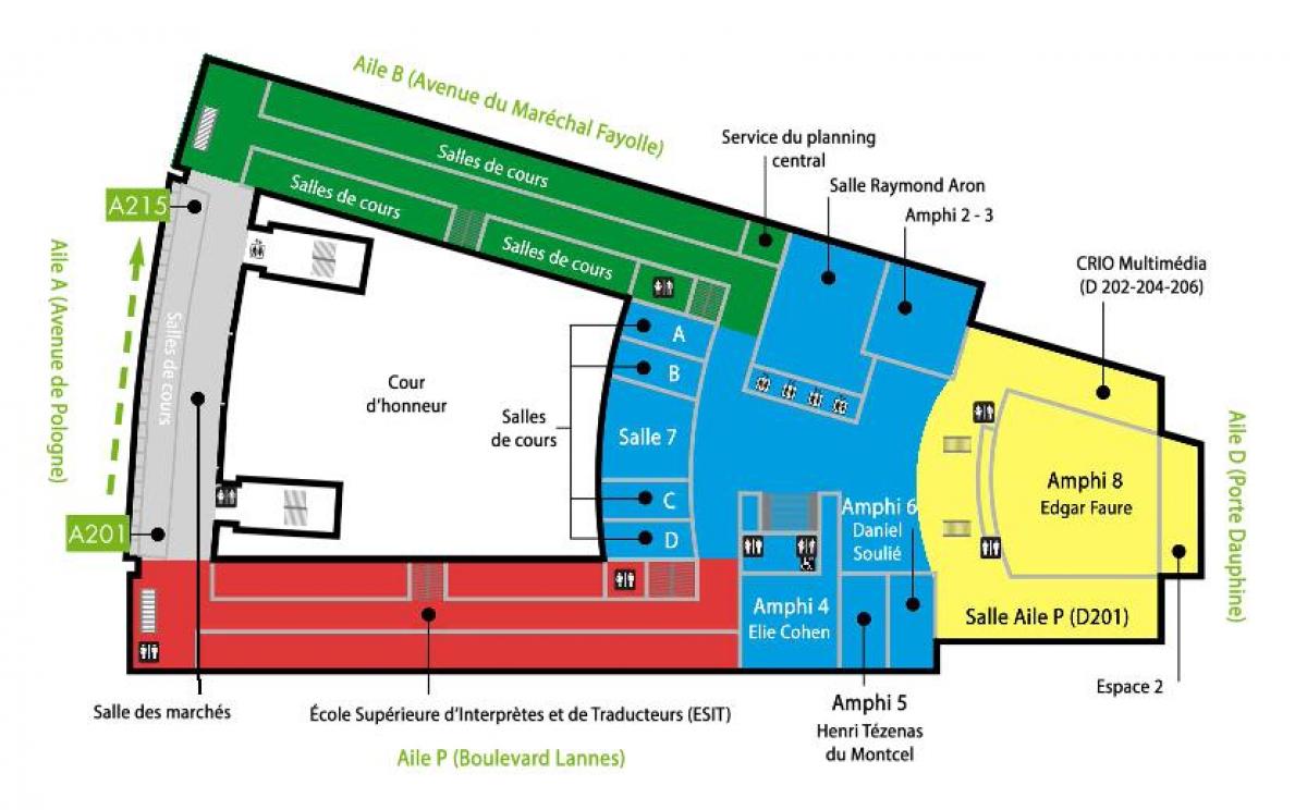 Χάρτης της Σχολή Dauphine - πάτωμα 2