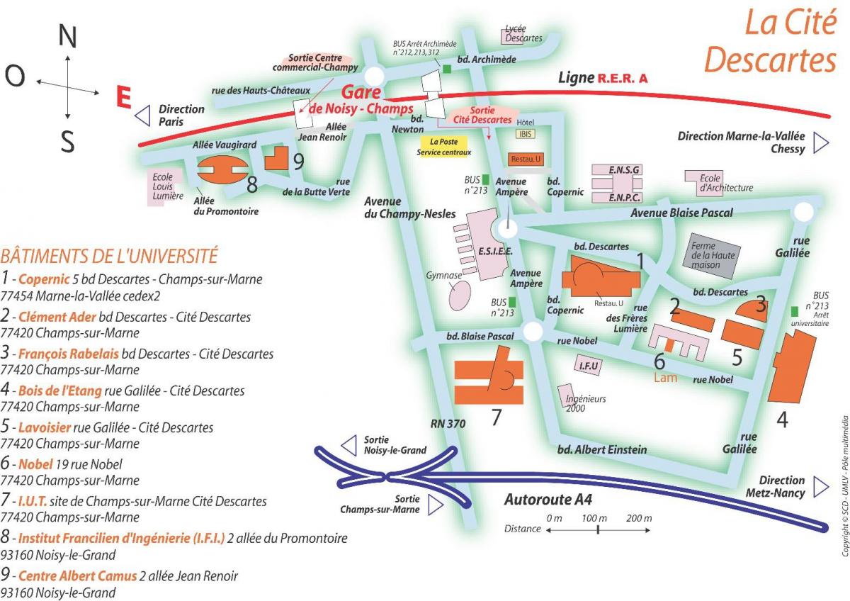 Χάρτης της Σχολή Paris Descartes