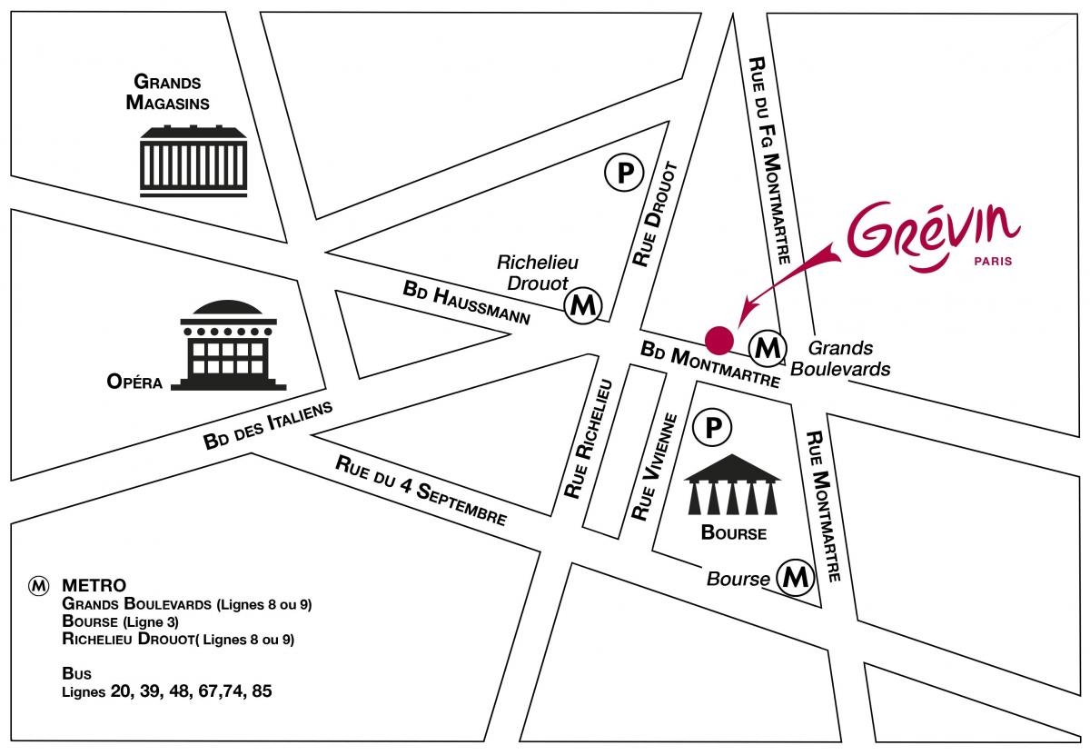 Χάρτης του Musée Grévin
