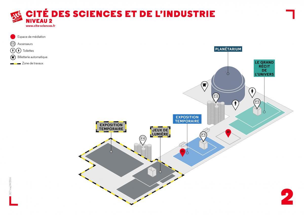 Χάρτης της Cité des Sciences et de l'industrie Επίπεδο 2