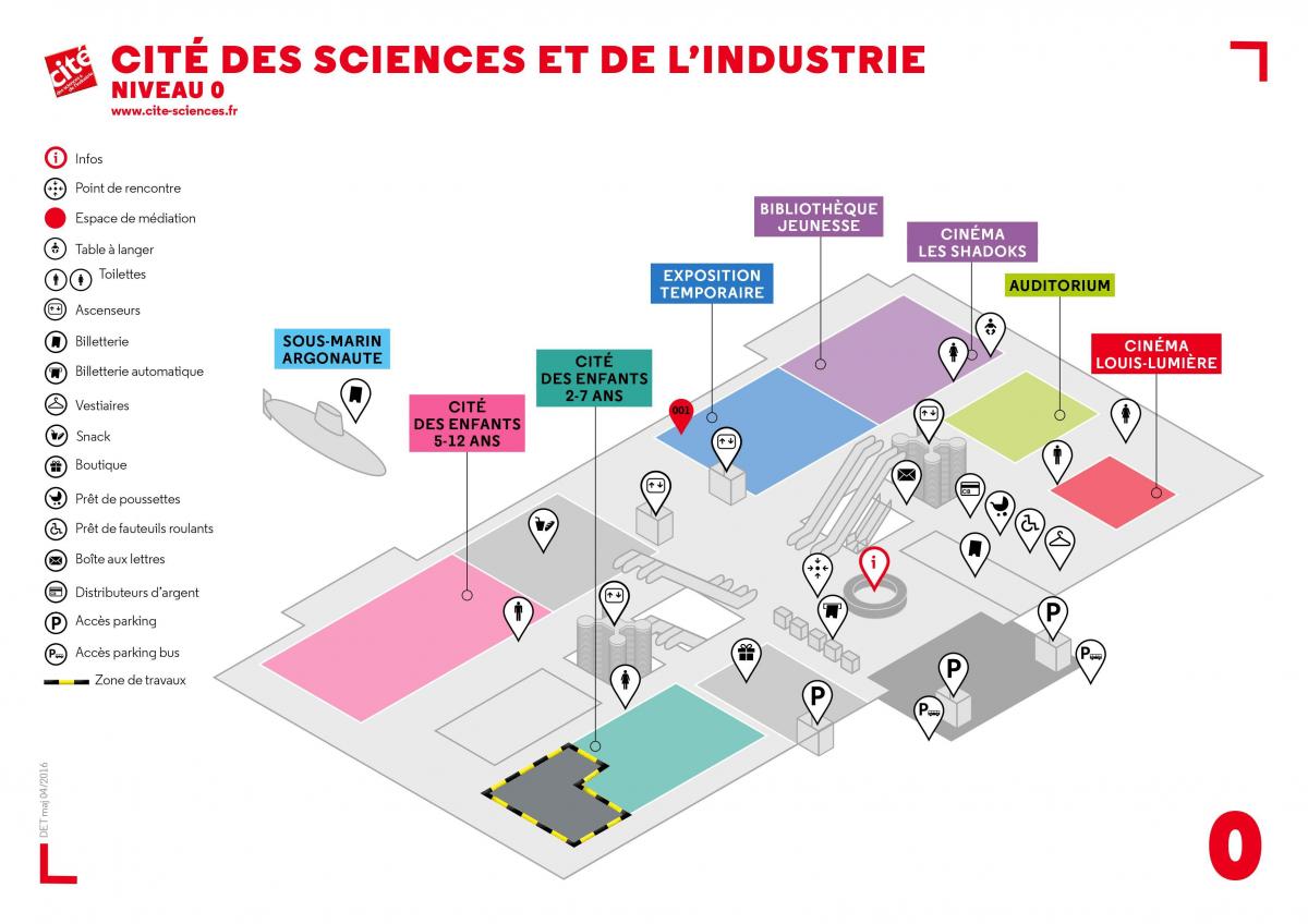 Χάρτης της Cité des Sciences et de l'industrie