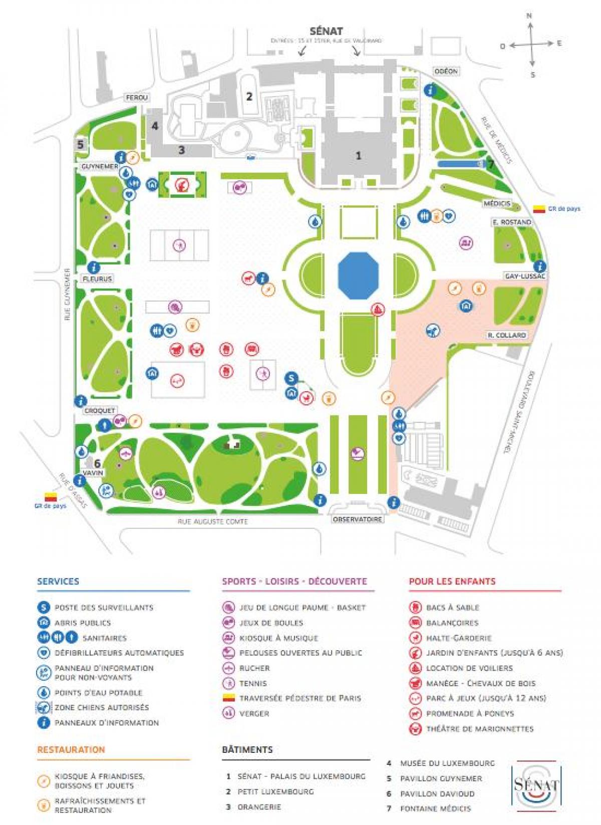 Χάρτης από Το πάρκο Jardin du Luxembourg