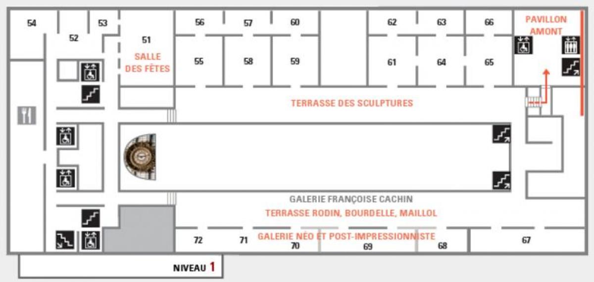 Χάρτης του Musée D'orsay Επίπεδο 2