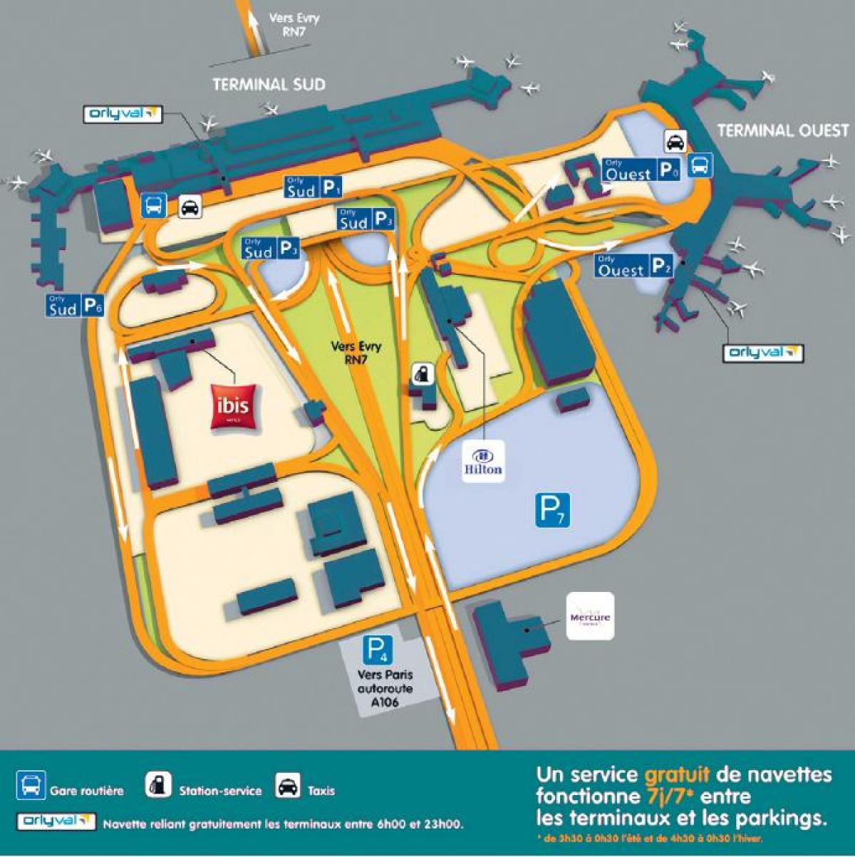 Χάρτης από το αεροδρόμιο Orly