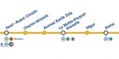 Χάρτης του Παρισιού, το μετρό γραμμή 10