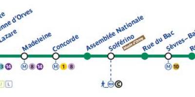 Χάρτης του Παρισιού, το μετρό γραμμή 12