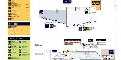 Χάρτης από το σταθμό Gare Montparnasse Αίθουσα 3